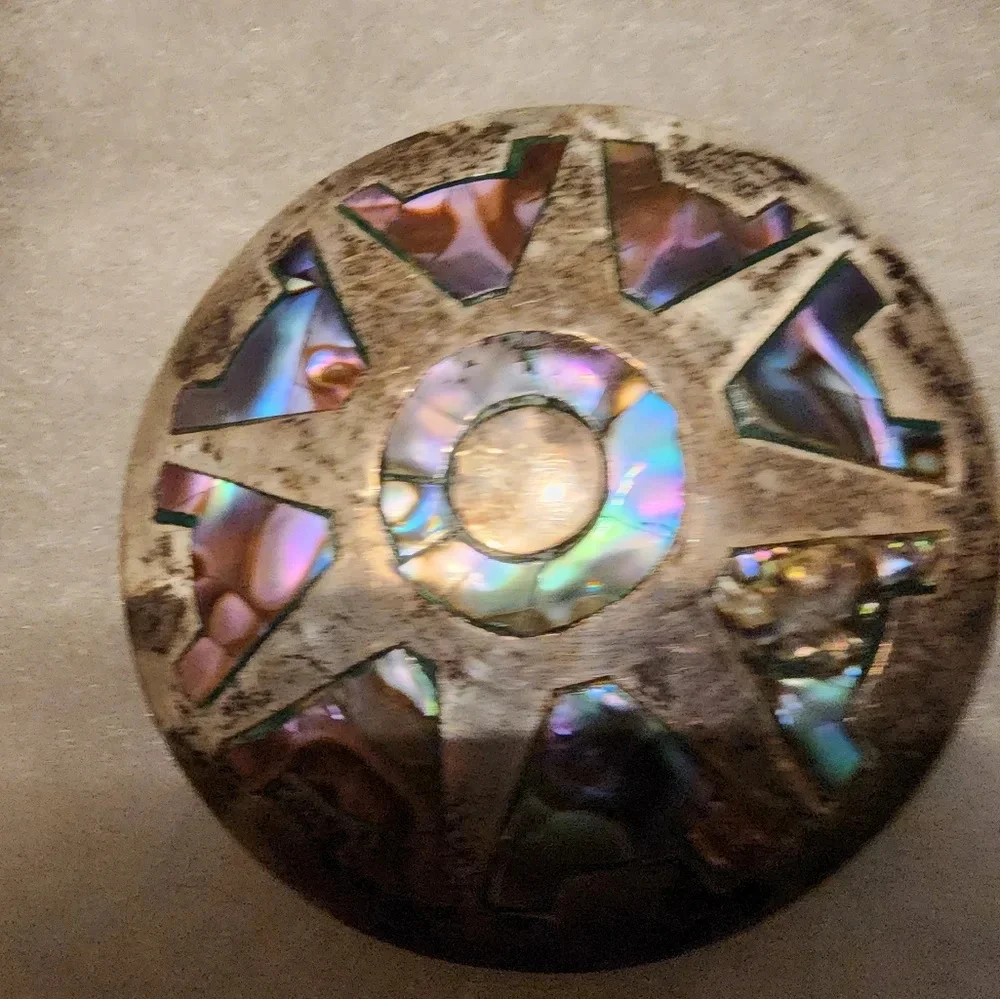 Vintage Taxco Silver Abalone brooch/pendant‎